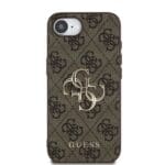 Guess PU 4G Metal Logo Brown Kryt iPhone 16e