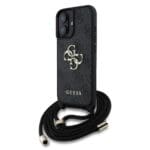 Guess PU 4G Metal Logo Crossbody Black Kryt iPhone 16