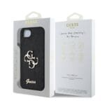 Guess PU Fixed Glitter 4G Metal Logo Black Kryt iPhone 16e