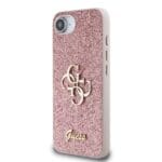 Guess PU Fixed Glitter 4G Metal Logo Pink Kryt iPhone 16e