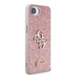 Guess PU Fixed Glitter 4G Metal Logo Pink Kryt iPhone 16e