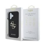 Guess PU Grained 4G Metal Logo Black Kryt iPhone 16
