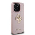 Guess PU Grained 4G Metal Logo Pink Kryt iPhone 15 Pro