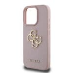 Guess PU Grained 4G Metal Logo Pink Kryt iPhone 15 Pro