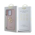 Guess PU Grained 4G Metal Logo Pink Kryt iPhone 15 Pro