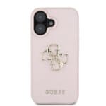 Guess PU Grained 4G Metal Logo Pink Kryt iPhone 16