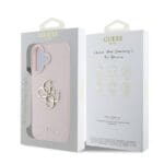 Guess PU Grained 4G Metal Logo Pink Kryt iPhone 16