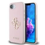 Guess PU Grained 4G Metal Logo Pink Kryt iPhone 16e