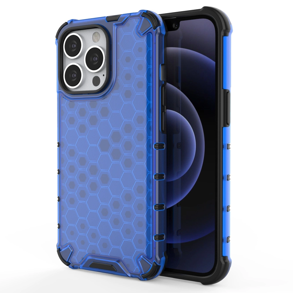 Honeycomb Case Armor Cover With Tpu Bumper For Blue Kryt iPhone 13 Pro