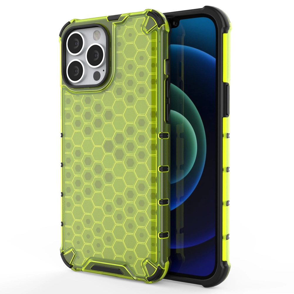 Honeycomb Case Armor Cover With Tpu Bumper For Green Kryt iPhone 13 Pro Max