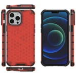 Honeycomb Case Armor Cover With Tpu Bumper For Red Kryt iPhone 13 Pro Max
