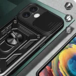 Hybrid Armor Camshield Armored Case With Camera Cover And Stand Black Kryt iPhone 16