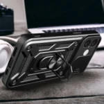 Hybrid Armor Camshield Armored Case With Camera Cover And Stand Black Kryt iPhone 16