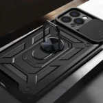Hybrid Armor Camshield Case For Armored Case With Camera Cover Blue Kryt iPhone 13 Pro