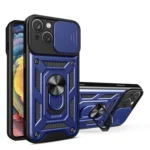 Hybrid Armor Camshield Case For Armored Case With Camera Cover Blue Kryt iPhone 14