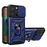 Hybrid Armor Camshield Case For Armored Case With Camera Cover Blue Kryt iPhone 14 Pro