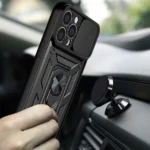 Hybrid Armor Camshield Case For Armored Case With Camera Cover Blue Kryt iPhone 14 Pro Max