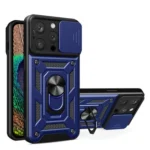 Hybrid Armor Camshield Case For Armored Case With Camera Cover Blue Kryt iPhone 14 Pro Max