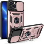 Hybrid Armor Camshield Case For Armored Case With Camera Cover Pink Kryt iPhone 13 Pro