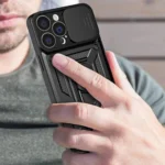 Hybrid Armor Camshield Case For Armored Case With Camera Cover Pink Kryt iPhone 13 Pro