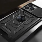 Hybrid Armor Camshield Case For Armored Case With Camera Cover Pink Kryt iPhone 13 Pro