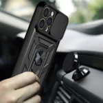 Hybrid Armor Camshield Case For Armored Case With Camera Cover Pink Kryt iPhone 13 Pro Max