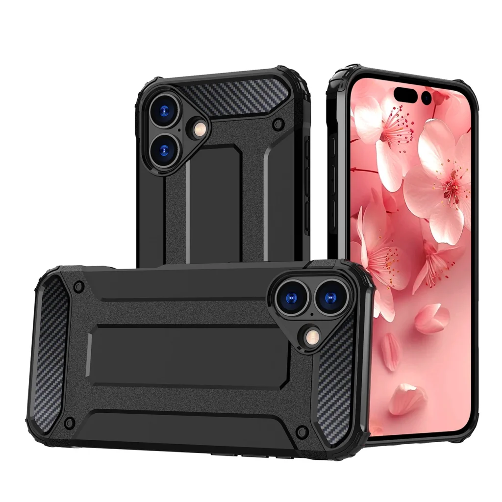 Hybrid Armor Case Black Kryt iPhone 16 Plus