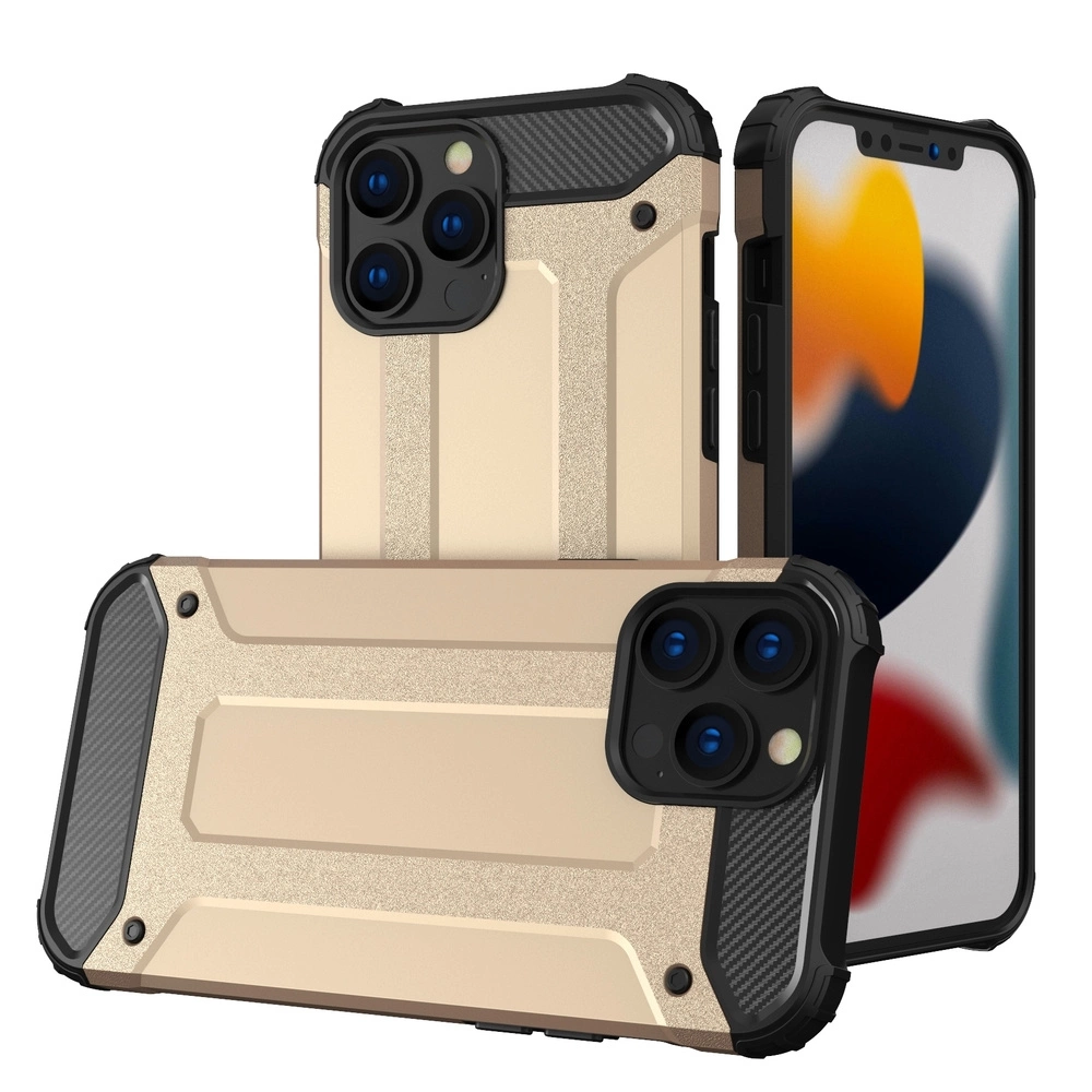 Hybrid Armor Case Tough Rugged Cover For Golden Kryt iPhone 13 Pro