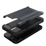 Hybrid Armor Case Tough Rugged Cover For Silver Kryt iPhone 13