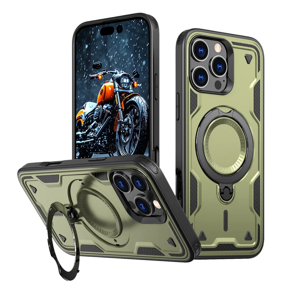 Hybrid Armor Trendy Case With MagSafe Green Kryt iPhone 16 Pro