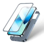 Joyroom 360 Full Case Front And Back Cover + Tempered Glass Screen Protector Grey (Jr-Bp927 Tranish) iPhone 13