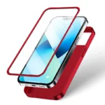 Joyroom 360 Full Case Front And Back Cover + Tempered Glass Screen Protector Red (Jr-Bp927 Red) iPhone 13