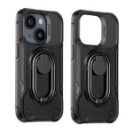 Joyroom Dual Hinge Case For Armored Case With A Stand And A Ring Holder Black Kryt iPhone 14