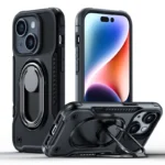 Joyroom Dual Hinge Case For Armored Case With A Stand And A Ring Holder Black Kryt iPhone 14