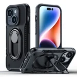Joyroom Dual Hinge Case For Armored Case With A Stand And A Ring Holder Black Kryt iPhone 14