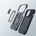 Joyroom Dual Hinge Case For Armored Case With A Stand And A Ring Holder Black Kryt iPhone 14