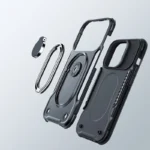 Joyroom Dual Hinge Case For Armored Case With A Stand And A Ring Holder Black Kryt iPhone 14