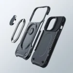 Joyroom Dual Hinge Case For Armored Case With A Stand And A Ring Holder Black Kryt iPhone 14 Pro