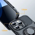 Joyroom Dual Hinge Case For Armored Case With A Stand And A Ring Holder Black Kryt iPhone 14 Pro