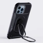 Joyroom Dual Hinge Case For Armored Case With A Stand And A Ring Holder Black Kryt iPhone 14 Pro