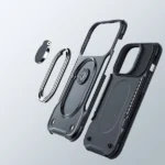 Joyroom Dual Hinge Case For Plus Armored Case With A Stand And A Ring Holder Black Kryt iPhone 14 Plus