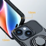 Joyroom Dual Hinge Case For Plus Armored Case With A Stand And A Ring Holder Black Kryt iPhone 14 Plus