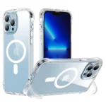 Joyroom Magnetic Defender Magnetic Case For Plus Armored Case With Hooks Stand Clear (MagSafe Compatible) Kryt iPhone 14 Plus