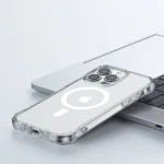 Joyroom Magnetic Defender Magnetic Case For Plus Armored Case With Hooks Stand Clear (MagSafe Compatible) Kryt iPhone 14 Plus
