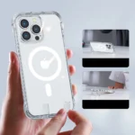 Joyroom Magnetic Defender Magnetic Case For Plus Armored Case With Hooks Stand Clear (MagSafe Compatible) Kryt iPhone 14 Plus