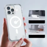 Joyroom Magnetic Defender Magnetic Case For Plus Armored Case With Hooks Stand Clear (MagSafe Compatible) Kryt iPhone 14 Plus