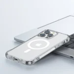 Joyroom Magnetic Defender Magnetic Case For Plus Armored Case With Hooks Stand Clear (MagSafe Compatible) Kryt iPhone 14 Plus
