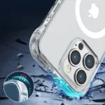 Joyroom Magnetic Defender Magnetic Case For Plus Armored Case With Hooks Stand Clear (MagSafe Compatible) Kryt iPhone 14 Plus