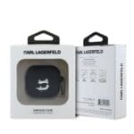 Karl Lagerfeld 3D Logo NFT Choupette Head Silicone Black Kryt AirPods 4