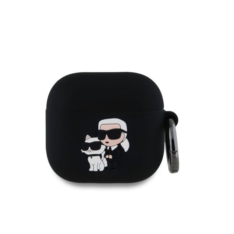 Karl Lagerfeld 3D Logo NFT Karl and Choupette Silicone Black Kryt AirPods 4